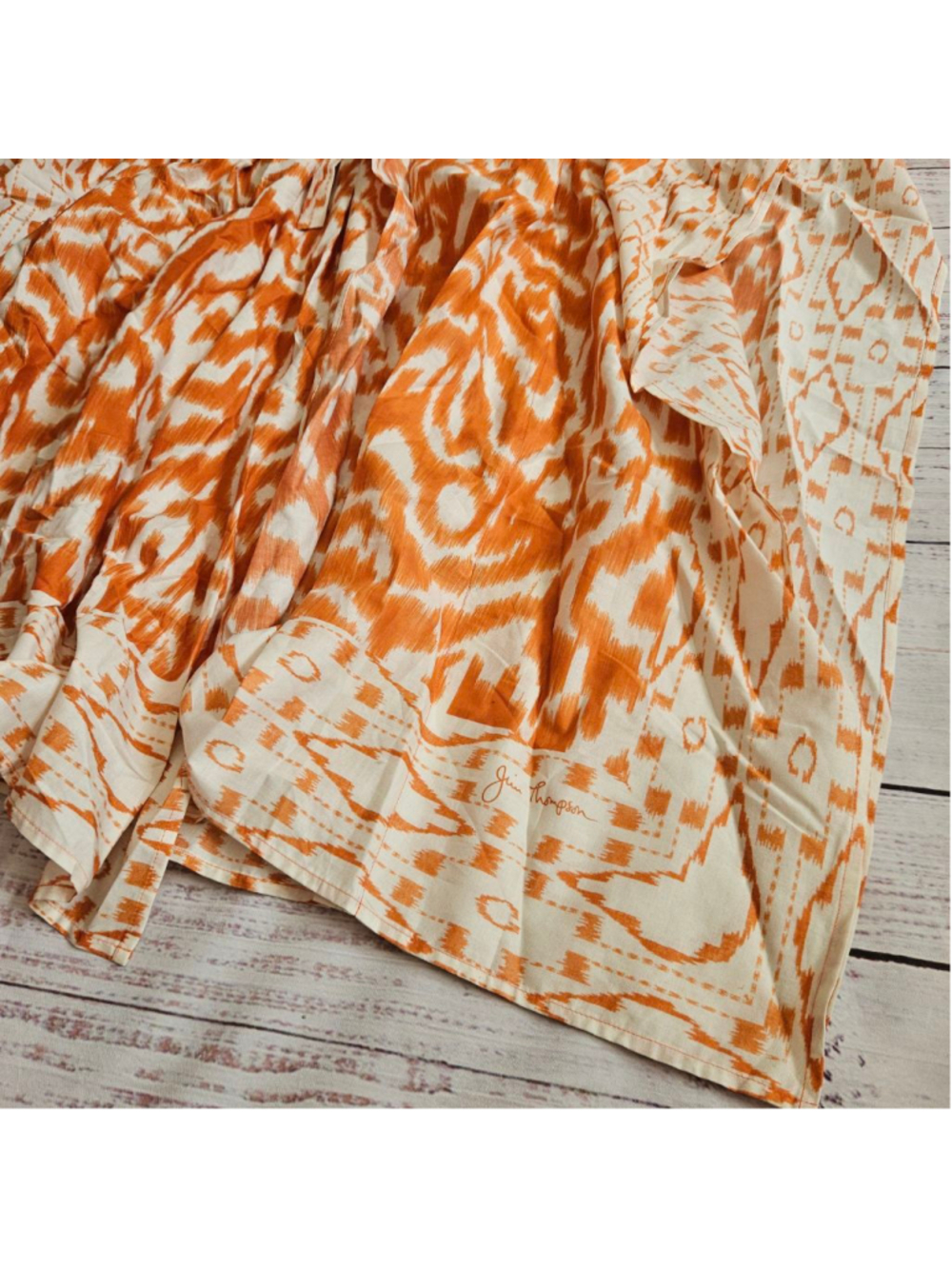 Jim Thompson Orange White Wrap Kaftan Boho Free Size Cotton NWT *READ* - Picture 7 of 9